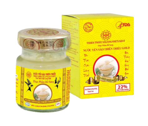 Nước Yến Sào cao cấp Thiên Triều Gold đường Xylitol 25% Yến Tươi 