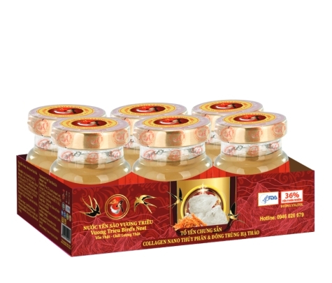 Yến Sào Chưng Sẵn Collagen Nano Thuỷ Phân & Đông Trùng Hạ Thảo Lốc 6 Lọ