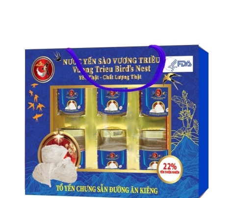 Yến Sào Chưng Sẵn Đường Ăn Kiêng Hộp 6 Lọ