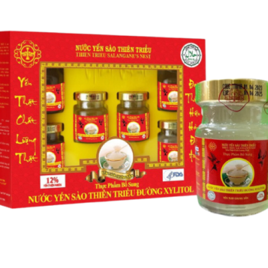 Yến Sào Đường Xylitol Hộp 6 Lọ 12% Yến Tươi