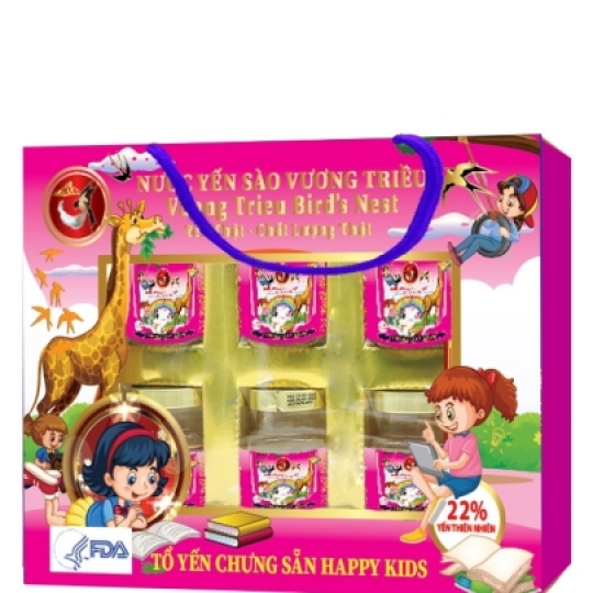 Yến Sào Chưng Sẵn HAPPY KIDS Hộp 6 Lọ 