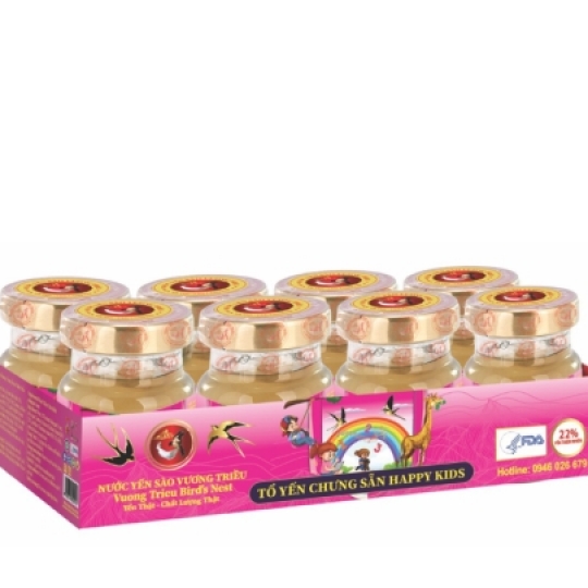 Yến Sào Chưng Sẵn HAPPY KIDS Lốc 8 Lọ 