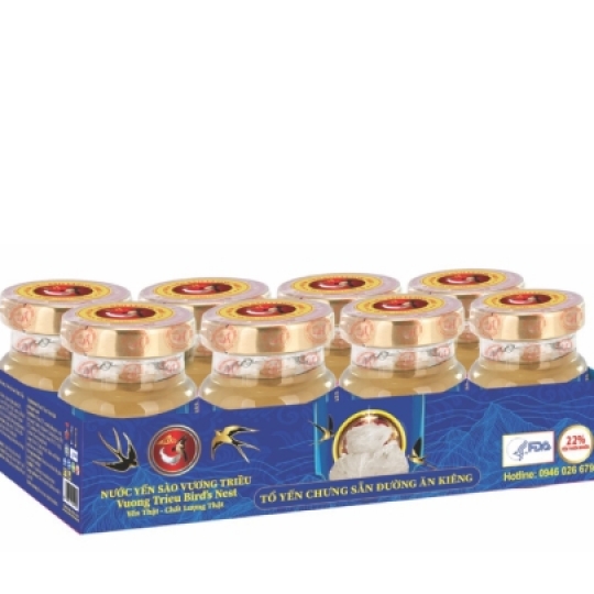 Yến Sào Chưng Sẵn Đường Ăn Kiêng Lốc 8 Lọ